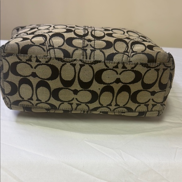 Coach Black and Tan Signature Tote with Leather Handles and leather Coach wallet - Picture 15 of 17